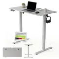 Produktbild: Juskys Höhenverstellbarer Schreibtisch 120x60 cm - Elektrisch stufenlos verstellbar Bürotisch Sitz- & Stehtisch Speicherplatz Memory-Funktion - Weiß