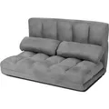 Produktbild: Costway 3 In1 Bodensofa Klappbar 6-Stufig Rückenlehne Grau