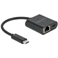 Produktbild: Adapter USB-C > Gigabit LAN, mit PD Anschluss schwarz
