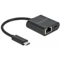 Produktbild: DeLOCK Adapter USB-C > Gigabit LAN, mit PD Anschluss, schwarz