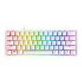 Produktbild: Razer Huntsman Mini, Kompakte 60% Gaming-Tastatur, Rote Lineare Optische Schalter, Doubleshot-PBT-Tastenkappen, Abnehmbares USB-C-Kabel, QWERTY US-Layout, Mercury-Weiß