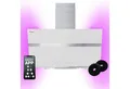Produktbild: KKT KOLBE Wandhaube Dunstabzugshaube 80cm HERMES8005WM RGBW Ambientebeleuchtung Dunstabzugshaube 80cm HERMES8005WM RGBW Ambientebeleuchtung, Kopffrei / 80cm / Smarte WiFi-App / Weiß / Glas / Schräghaube