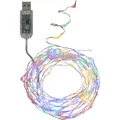 Produktbild: LED Lichterkette 100er bunt Silberdraht USB 8 Funktionen Timer innen 456-52