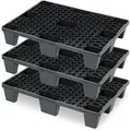 Produktbild: BRB 3X Kunststoffpalette im halben Euromaß, LxBxH 800x600x140 mm, Deckfläche durchbrochen, Material PE-RE
