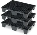 Produktbild: BRB-Lagertechnik Dekopalette 3x Kunststoffpalette im halben Euromaß, LxBxH 800x600x140 mm, Schonende Lagerung von Sackware oder anderen empfindlichen Waren