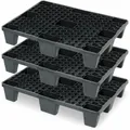 Produktbild: 3x Kunststoffpalette im halben Euromaß, 800x600x140 mm, Deckfläche durchbrochen