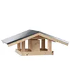 Produktbild: Dehner Vogelhaus Natura Karwendel, 27.7 x 71.4 x 52 cm, mit 4 Knödel-Haken und Futterschublade, Fichtenholz natur/Blech