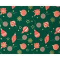 Produktbild: Geschenkpapier mit Weihnachtskugeln 70cm x 2m Rolle Grün / Rot / Gold - Grün