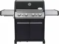 Produktbild: SANTOS Gasgrill S-418 mit 4 Hauptbrenner, Infrarotseitenbrenner & Heckbrenner | inkl. Drehspieß, Rostheber & Silikonablage | Schwarz