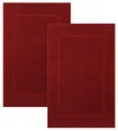 Produktbild: Betz Badvorleger Premium 2 Stück 50×70 cm – Badematte aus 100% Baumwolle (ca. 650 g/m²), saugstark & pflegeleicht, waschbar bis 60 °C, trocknergeeignet – beidseitig nutzbar Farbe dunkelrot