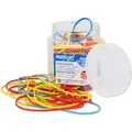 Produktbild: Westcott Gummibänder 80g | Ca. 170 Bunte Gummiringe verschiedene Größen in praktischem Kunstoffbehälter | Vorratspack Haushaltsgummis ⌀ 60mm, 50mm & 38mm | Mind. 60% Naturkautschuk | E-10581 00
