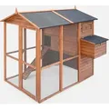 Produktbild: sweeek - Hühnerstall aus Holz für 6 / 8 Hühner - Cotentine - Holzfarben - Braun