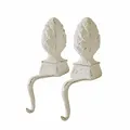 Produktbild: Loberon Eisenzapfen Set Lucielle | Weihnachtsdeko Garderobenhaken | Tischdeko Aus Gusseisen | Für Kaminsims, Regale & Kommoden | 2 Stück, antikweiß