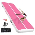 Produktbild: AKSPORT Air Matte Track Tumbling Matte,3/4/5/6m Aufblasbar Gymnastikmatte Turnmatte Tumbling Matten 10/20cm hoch mit Luftpumpe für Zuhause/Taumel/Turnhalle/Ausbildung/Cheerleading doppelt rosa