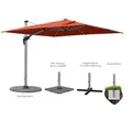 Produktbild: anndora Ampelschirm 3x4 m – 12m² Sonnenschutz – drehbar & schwenkbar - nur Metallkreuz | Terracotta Rot