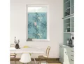 Produktbild: LICHTBLICK ORIGINAL Fensterfolie Fensterfolie selbstklebend, Sichtschutz, Aqua Floral - Blau, blickdicht, glatt
