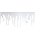 Produktbild: Fensterdeko Schneerand Eiszapfen & Schneeflocken Weiß 200 x 34 cm - Polyester