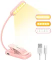 Produktbild: GARITE Leselampe Buch Klemme, 10 LED Buchlampe mit Stufenloser Dimmung, 3 Farbmodi (Warm/Weiß/Warmweiß), USB-C Wiederaufladbare Klemmlampe, Faltbare Leselampe für Nachtlesen, Buch, Bett, Büro, Reisen