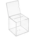 Produktbild: Losbox aus Acrylglas in 150x150x150mm mit Topschild 150x150mm - Zeigis® / Spendenbox/Aktionsbox/Gewinnspielbox/transparent/durchsichtig/Acryl/Plexiglas®