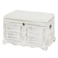 Produktbild: Holztruhe Sitzbank Aufbewahrungstruhe 50x76x45cm, Shabby-Look, Vintage, weiß