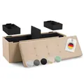Produktbild: Blumtal Sitzbank mit Stauraum + 2 extra Boxen - Truhenbank mit Stauraum 110x38x38 cm - Sitztruhe mit Stauraum - Bequemer Hocker mit Stauraum - Sitzbox mit Stauraum - Sitzbank Beige - Sitzbox in Beige