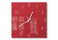Produktbild: DEQORI Wanduhr 'Unifarben - Rot' (Glas Glasuhr modern Wand Uhr Design Küchenuhr)