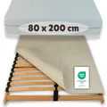 Produktbild: Hochwertiger Lattenrostschoner 80x200 – rutschfeste Unterlage mit starker Antirutsch Haftung – atmungsaktiv, Oeko-TEX Zertifiziert, schadstofffrei, hygienisch, langlebig