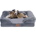 Produktbild: Orthopädisches Premium Hundebett mit Egg Foam, extra Halteschlaufe, Wasserdichter Innenbezug, Hundesofa, Hundekissen, flauschig, Bezug abnehmbar, ... - Grau