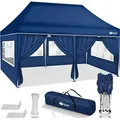Produktbild: Pavillon 3x6m - mit 6 Seitenwänden Blau wasserdicht Pop-Up Faltpavillon höhenverstellbar Gartenzelt uv Schutz 50+ Partyzelt mit Tasche für Garten