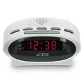 Produktbild: iCES ICR-210 Uhrenradio - Radiowecker mit Stromkabel - 2 Weckzeiten - PLL FM - Schlummerfunktion - Sleeptimer - Gangreserve - kompakt - weiß