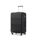 Produktbild: KONO Koffer Trolley Hartschale Handgepäck Zwillingsrollen Leichtgewicht ABS Kabinentrolley Reisekoffer Zahlenschloss 55cm (Schwarz)