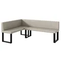 Produktbild: MEBLINI Eckbank für Esszimmer - Küchenbank - Essecke - Sitzecke Küche - Peter - U-Beine 142x196x87cm Links - Beige Kunstleder