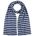 Produktbild: modAS Modeschal, Bretonischer Schal Unisex mit Streifen und uni Herren Damen Kinder blau 20x160 cm