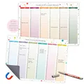 Produktbild: TOBJA Magnetischer Immerwährender Kalender (2x A4) - Geburtstagskalender A4, 6 Monate je Kalender | Abwischbar & Wiederverwendbar, Dots-Design Jahresunabhängig (Dots magnetisch inkl. Stift)