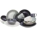 Produktbild: Creatable Kombiservice Industrial Gold, Anthrazit, Grau, Schwarz, Weiß, Gold, Keramik, 16-teilig, Essen & Trinken, Geschirr, Geschirr-Sets, Kombiservice
