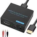 Produktbild: HDMI Audio Extractor 4k HDMI Optisch Splitter Adapter Konverter 3.5 mm Stereo