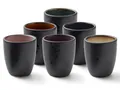 Produktbild: Bitz Geschirr-Set Espressobecher ohne Henkel black / farbig 6tlg., Steinzeug, Espressotassen-Set 9 cl 6-tlg. Steinzeug Schwarz/Amber/lila