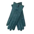 Produktbild: EEM Damen Handschuhe 100% vegan, Velours Optik, weiches elastisches Material, kuscheliges Teddyfleece, dunkelgrün onesize