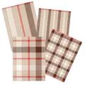 Produktbild: KRACHT 4er Pack Geschirrtücher Serie Streifen Karo braun ca.50x70cm Halbleinen