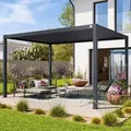 Produktbild: PRIMEYARD  3x4m Pergola in Anthrazit; mit Lamellendach in Anthrazit - (400123)