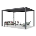 Produktbild: PRIMEYARD Pergola 3x4 m Aluminium-Pfosten mit Lamellendach aus Stahl anthrazitfarbene Terrassenüberdachung