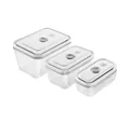 Produktbild: Zwilling Vakuumbehälter Vakuum-Boxen 3er-Set Fresh & Save weiß, Borosilikatglas, BPA frei, Kunststoff, Silikon, (Set, 3-tlg), Vakuum-Boxen, 3-tlg., Borosilikatglas