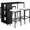 Produktbild: vidaXL 5-tlg Gartenbar-Set mit Kissen Poly Rattan Schwarz Modell 14