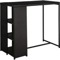 Produktbild: vidaXL 5-tlg. Gartenbar-Set mit Kissen Poly Rattan Schwarz - Schwarz