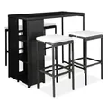 Produktbild: vidaXL Gartenlounge-Set 5-tlg. Gartenbar-Set mit Kissen Poly Rattan Schwarz, (1-tlg)