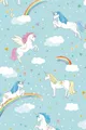 Produktbild: GESCHENKPAPIER-ROLLE MELODY BLAU EINHORN 200 X 70 CM GESCHENK-VERPACKUNG