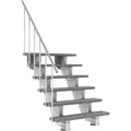 Produktbild: Dolle Außentreppe Gardenstep 120cm breit 6 Stufen Trimax grau 111-135cm Steigungshöhe mit Geländer