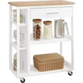 Produktbild: Woltu Küchenwagen, (1 St), mit Arbeitsplatte Rollen Schublade offenen Ablagen weiß