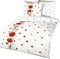 Produktbild: Kaeppel Seersucker Bettwäsche 135x200cm Red Poppy Mohn Rot Weiß Baumwolle 470/402