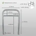 Produktbild: Baumarktplus 2 x Fahrradanlehnbügel 78 x 115 cm Stahl feuerverzinkt Ø 60 mm grau Einbetonieren Fahrradständer Parker Typ H